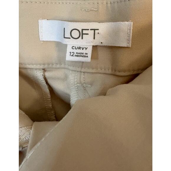Loft Women's Khaki The Riviera Slim Chino Pants Curvy Size 12 NWT - Picture 4 of 8